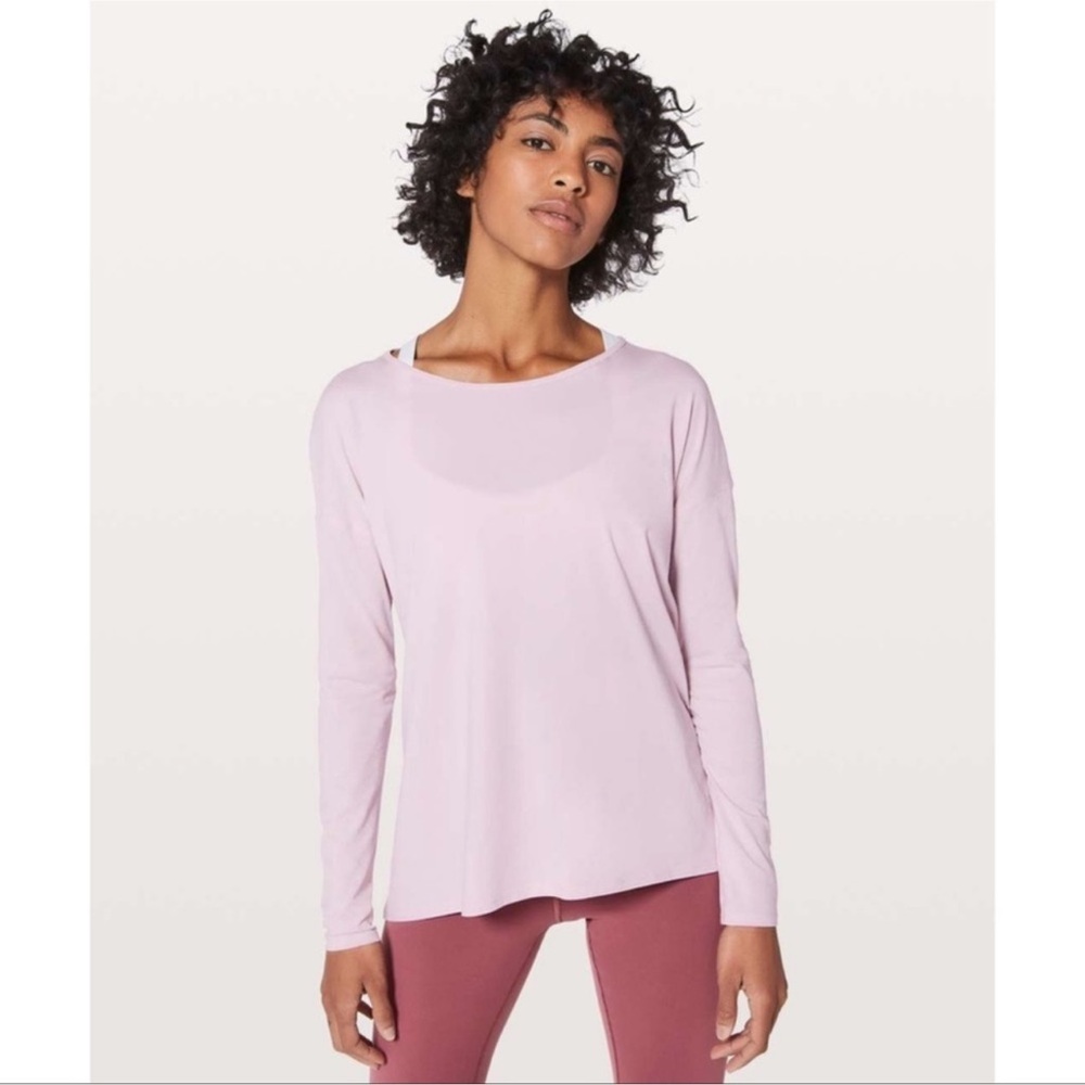 Lululemon Back To It long sleeve porcelain Pink Crisscross Back size 8 - Picture 2 of 13